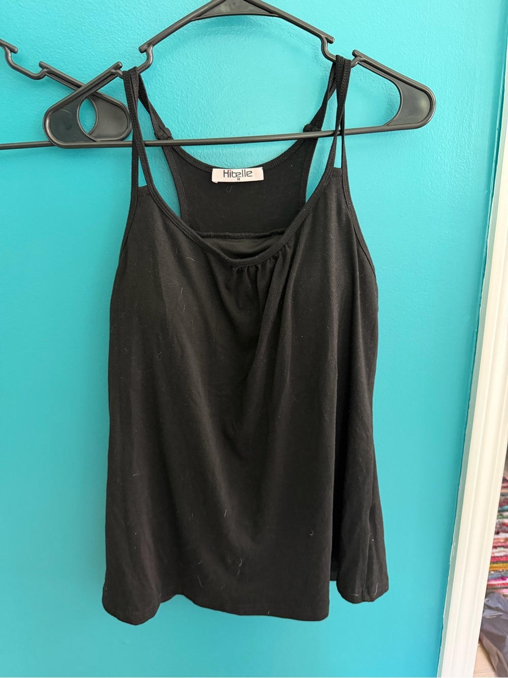 Elle Black Double-Strap Camisole Tank